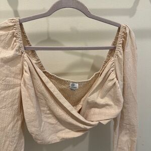 Cream Women's wrap crop Top